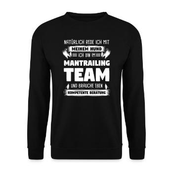 Mantrailing Mantrailer Hundesport Geschenk - Unisex Pullover - Schwarz - Vorne - Alina (178cm) & Michal (187cm)
