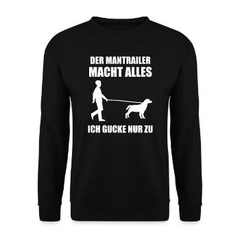 Mantrailing Mantrailer Hundesport Geschenk - Unisex Pullover - Schwarz - Vorne - Alina (178cm) & Michal (187cm)