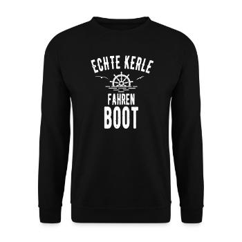 Boot Kapitän Segeln Geschenkidee - Unisex Pullover - Schwarz - Vorne - Alina (178cm) & Michal (187cm)