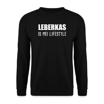 Leberkas Leberkäse Leberkäs Bayrisch Geschenk - Unisex Pullover - Schwarz - Vorne - Alina (178cm) & Michal (187cm)