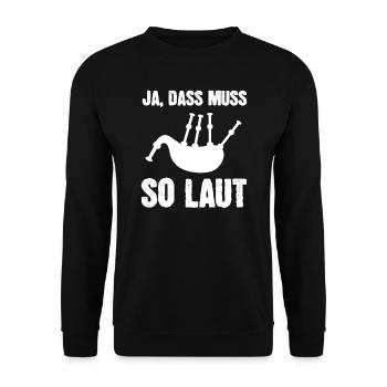 Dudelsack Schottland Dudelsackspieler Geschenk - Unisex Pullover - Schwarz - Vorne - Alina (178cm) & Michal (187cm)