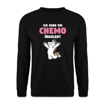 Chemo Chemotherapie Cancer Geschenk - Unisex Pullover - Schwarz - Vorne - Alina (178cm) & Michal (187cm)