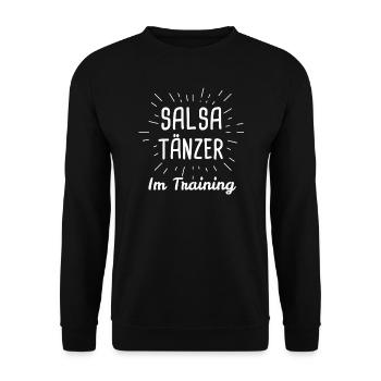 Salsa Tänzer Tanzen Geschenk - Unisex Pullover - Schwarz - Vorne - Alina (178cm) & Michal (187cm)