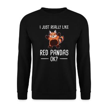 Roter Panda Red Panda Westlicher Kleiner Panda - Unisex Pullover - Schwarz - Vorne - Alina (178cm) & Michal (187cm)