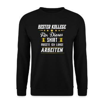 Bester Kollege Jobwechsel Abschiedsgeschenk Arbeit - Unisex Pullover - Schwarz - Vorne - Alina (178cm) & Michal (187cm)