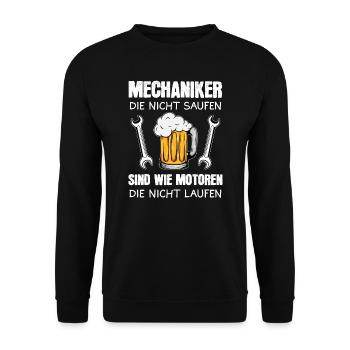 Mechaniker Bier Kfz-Mechaniker Schrauber Geschenk - Unisex Pullover - Schwarz - Vorne - Alina (178cm) & Michal (187cm)