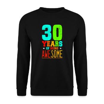 30th Birthday Celebration Gift Idea - Unisex Sweatshirt - black - Front - Alina (178cm) & Michal (187cm)