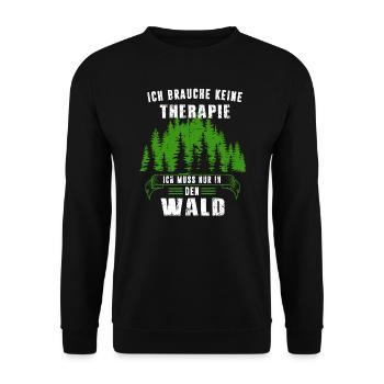 Wald Forstwirt Waldarbeiter Geschenk - Unisex Pullover - Schwarz - Vorne - Alina (178cm) & Michal (187cm)