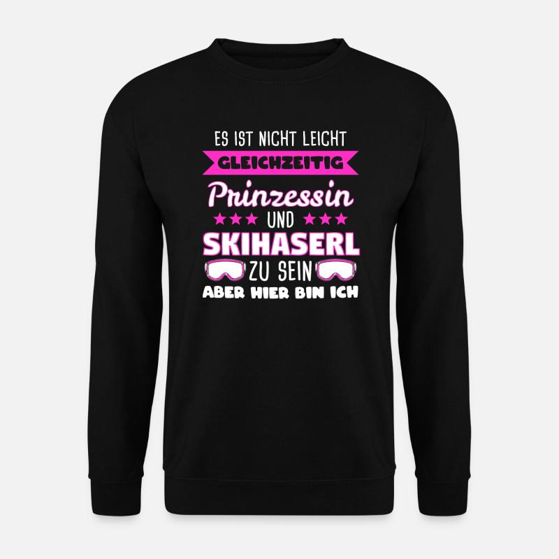 Skihaserl Skihase Apres Ski Skihasen Geschenk - Unisex Pullover - Schwarz