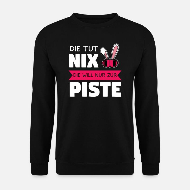 Skihase Piste Skihaserl Geschenk - Unisex Pullover - Schwarz