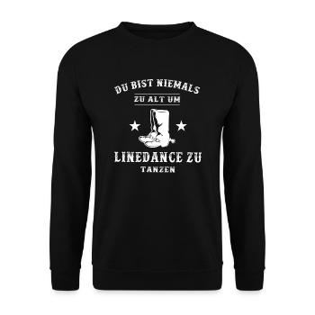 Linedance Linedancer Western Geschenk - Unisex Pullover - Schwarz - Vorne - Alina (178cm) & Michal (187cm)