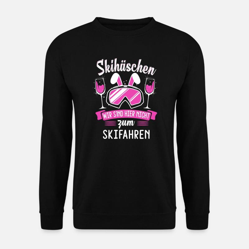 Skihäschen Skihase Apres Ski Geschenk - Unisex Pullover - Schwarz