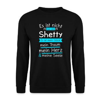 Shetty Shetland Pony Pferd Geschenk - Unisex Pullover - Schwarz - Vorne - Alina (178cm) & Michal (187cm)