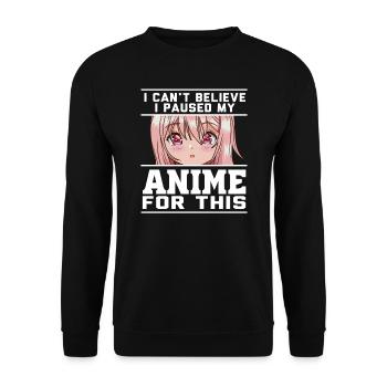 Anime Clothing Otaku Otaku Geschenk - Unisex Pullover - Schwarz - Vorne - Alina (178cm) & Michal (187cm)