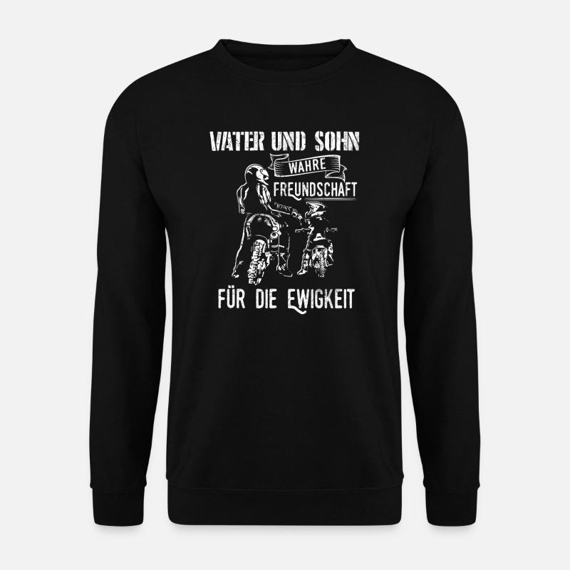 Motocross Vater und Sohn Enduro Motorrad Geschenk - Unisex Pullover - Schwarz