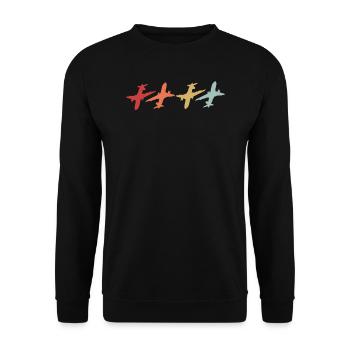 Cadeau de pilote d'avion - Sweat-shirt Unisexe - noir - Devant - Alina (178cm) & Michal (187cm)