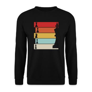 Cadeau de pion de joueur d'échecs d'échecs - Sweat-shirt Unisexe - noir - Devant - Alina (178cm) & Michal (187cm)
