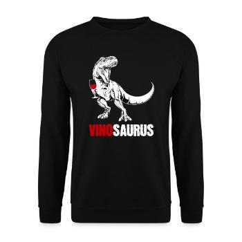 Vinosaurus Wine Dinosaur Gift - Unisex Sweatshirt - black - Front - Alina (178cm) & Michal (187cm)