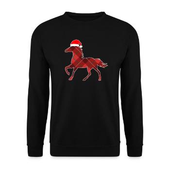 Horse Christmas Icelandic Horse Gift - Unisex Sweatshirt - black - Front - Alina (178cm) & Michal (187cm)