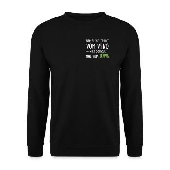 Vino Wein Dino Rotwein Geschenk - Unisex Pullover - Schwarz - Vorne - Alina (178cm) & Michal (187cm)
