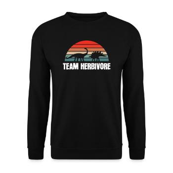Team Herbivore Vegan Veganer Geschenk - Unisex Pullover - Schwarz - Vorne - Alina (178cm) & Michal (187cm)