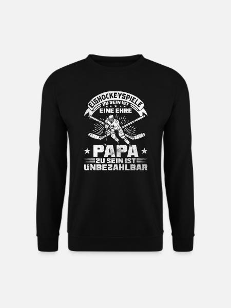 Eishockey Papa Eishockeyspieler Eishalle Geschenk - Unisex Pullover - Schwarz