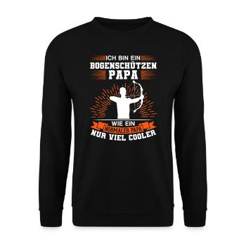 Bogenschütze Papa Bogenschießen Bogenschiessen - Unisex Pullover - Schwarz - Vorne - Alina (178cm) & Michal (187cm)