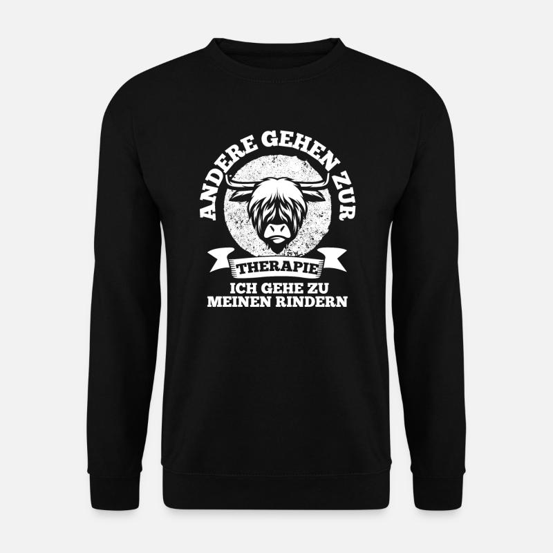 Schottisches Hochlandrind Rind Rinder Geschenk - Unisex Pullover - Schwarz
