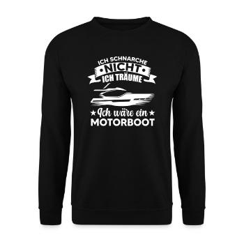 Motorboot Boote Boot Geschenk - Unisex Pullover - Schwarz - Vorne - Alina (178cm) & Michal (187cm)