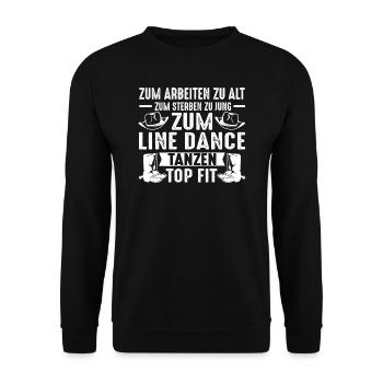 Linedance Line Dance Linedancer Geschenk - Unisex Pullover - Schwarz - Vorne - Alina (178cm) & Michal (187cm)