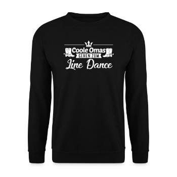Linedance Oma Line Dance Linedancer Geschenk - Unisex Pullover - Schwarz - Vorne - Alina (178cm) & Michal (187cm)