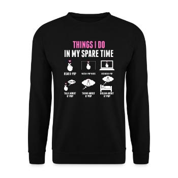 K-pop Merchandise Kpop Gift - Unisex Sweatshirt - black - Front - Alina (178cm) & Michal (187cm)