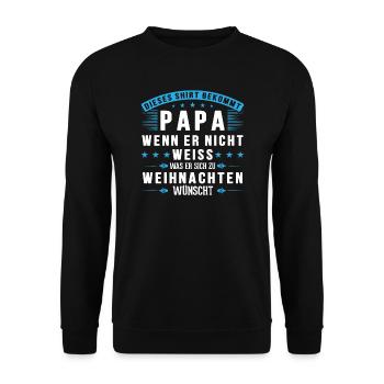 Papa Weihnachten Lustig Vater Geschenk - Unisex Pullover - Schwarz - Vorne - Alina (178cm) & Michal (187cm)