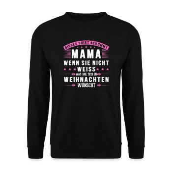 Mama Weihnachten Lustig Mutter Geschenk - Unisex Pullover - Schwarz - Vorne - Alina (178cm) & Michal (187cm)