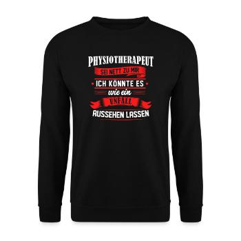 Physiotherapeutin Physiotherapeut Physiotherapie - Unisex Pullover - Schwarz - Vorne - Alina (178cm) & Michal (187cm)