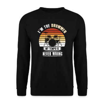 Cadeau de baguettes de batterie - Sweat-shirt Unisexe - noir - Devant - Alina (178cm) & Michal (187cm)