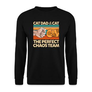 Cat dad cats cat owner gift - Unisex Sweatshirt - black - Front - Alina (178cm) & Michal (187cm)