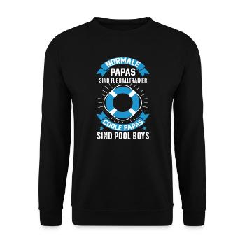 Bademeister Papa Schwimmbad Geschenk - Unisex Pullover - Schwarz - Vorne - Alina (178cm) & Michal (187cm)