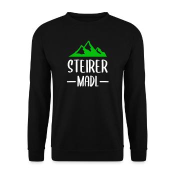 Steirer Madl Steiermark Geschenk - Unisex Pullover - Schwarz - Vorne - Alina (178cm) & Michal (187cm)
