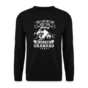 Skilaufen Grandad Ski Skifahrer Geschenk - Unisex Pullover - Schwarz - Vorne - Alina (178cm) & Michal (187cm)