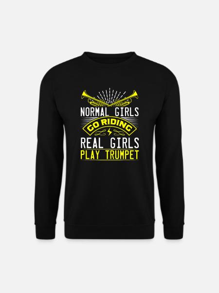 Trompete Mädchen Trompeten Trompete Spieler - Unisex Pullover - Schwarz