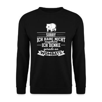 Wombat Tier Tiere Geschenk - Unisex Pullover - Schwarz - Vorne - Alina (178cm) & Michal (187cm)