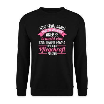 Pflegekraft Pflegekräfte Beruf Geschenk - Unisex Pullover - Schwarz - Vorne - Alina (178cm) & Michal (187cm)