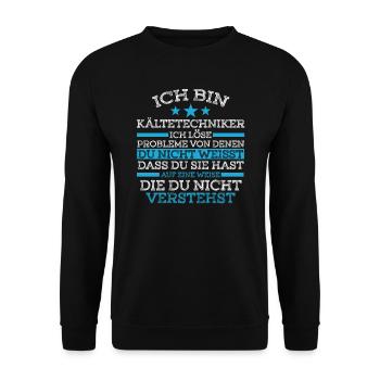 Kältetechniker Kältetechnik Klimatechniker - Unisex Pullover - Schwarz - Vorne - Alina (178cm) & Michal (187cm)