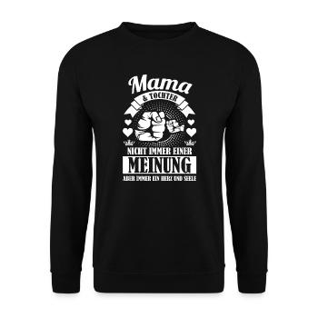 Mama Tochter Familie Muttertag Geschenk - Unisex Pullover - Schwarz - Vorne - Alina (178cm) & Michal (187cm)