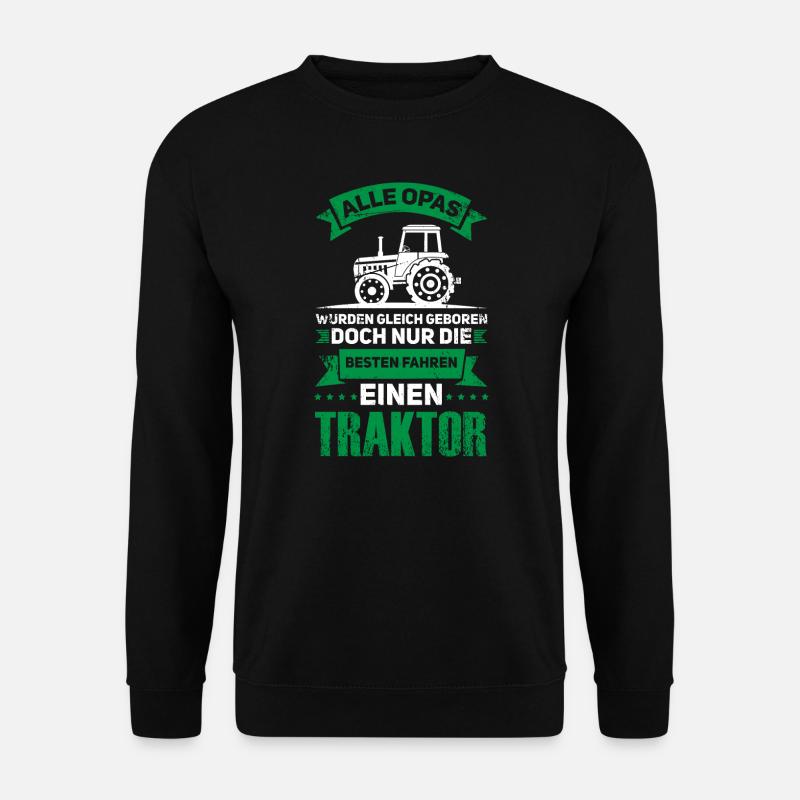 Opa Traktor Fahrer Geschenk - Unisex Pullover - Schwarz