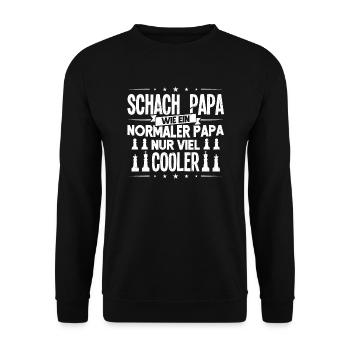 Schach Papa Schachfigur Schachbrett Geschenk - Unisex Pullover - Schwarz - Vorne - Alina (178cm) & Michal (187cm)