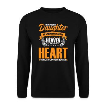 père fille papa mort mort cadeau - Sweat-shirt Unisexe - noir - Devant - Alina (178cm) & Michal (187cm)