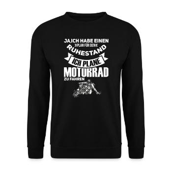 Motorrad Biker Motorräder Geschenk - Unisex Pullover - Schwarz - Vorne - Alina (178cm) & Michal (187cm)
