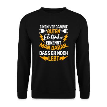 L’électricien artisan elektromeister cadeau - Sweat-shirt Unisexe - noir - Devant - Alina (178cm) & Michal (187cm)